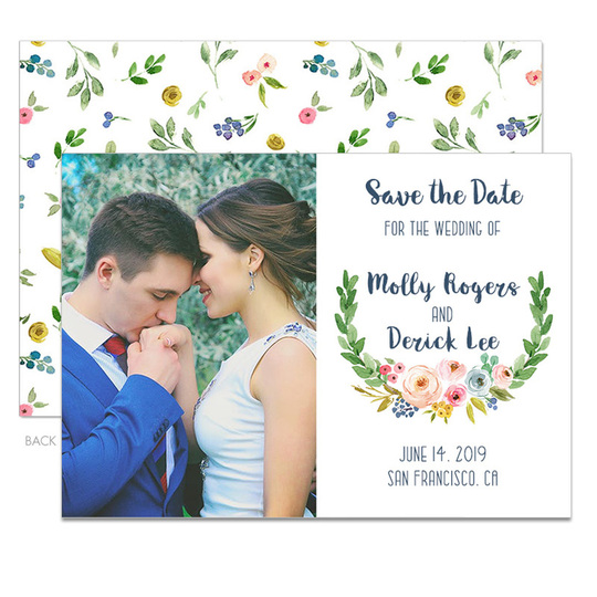 Rose Swag Photo Save The Date Announcements